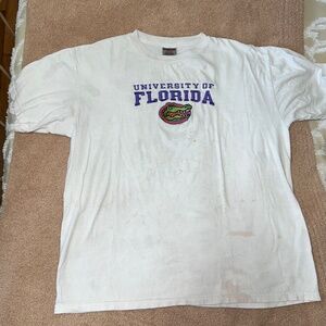 University of Florida Gators Embroidered White Tee Shirt Size XL